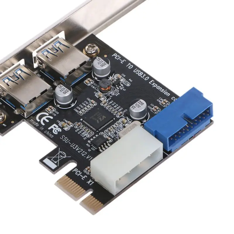 2 портами плата PCI Express USB 3,0 передняя панель с адаптером карты управления 4-Pin& 20 Pin