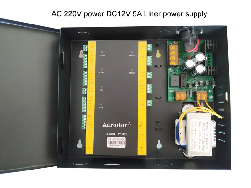 Newest wiegand brand 32-bit TCP/IP two Door Control & power case 110V/220V option support software/ web/ smart phone/tablet