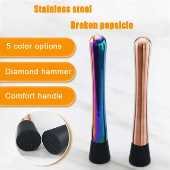 

Stainless Steel Bar Cocktail Broken Popsicle Durable Fruit Muddlers Swizzle Stick Bar Home Scrap Ice Accessories Bar Supplies