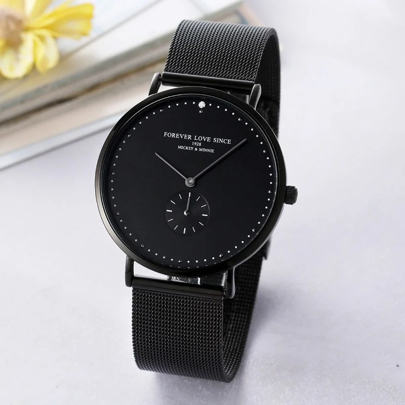 Disney Официальные Женские кварцевые часы простые минималистский дизайн из нержавеющей стали сетчатый ремешок наручные часы женские Montre Femme часы - Цвет: BIG B B- opp bag