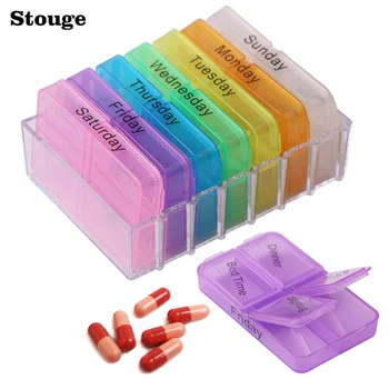 

Portable 28-grid Pill Box Drawer Color 7 Day Tablet Pill Sorter Box Traveling Business Carry MedicinePill Organizer Medicine Box