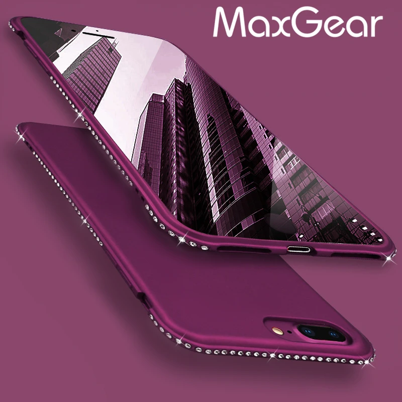 

MaxGear Rhinestone Silicone Case For iPhone 6 6S Plus Cases Glitter Matte Luxury Diamond Cover For iPhone 7 8 plus Cases Coque