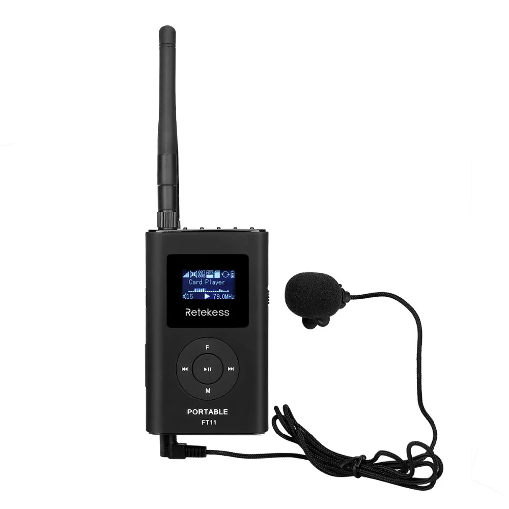 

Retekess FT11 Handheld Portable Radio 0.3W FM Transmitter MP3 Broadcast Radio Transmitter For Car Meeting Tour Guide F9212A