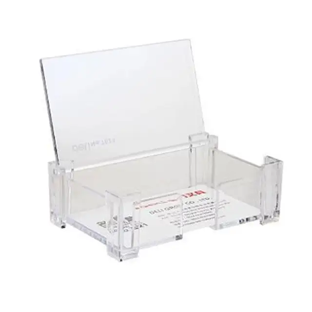 2pcs Clear Acrylic Business Card Holder Case Office Desk Storage 2pcs Clear Acrylic Business Card Holder