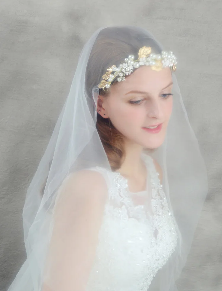 KMVEXO имитация жемчуга повязка на голову для невесты ручной работы Свадебный Цветок Тиара на голову кристалл свадебное украшение для волос оптом ювелирные изделия
