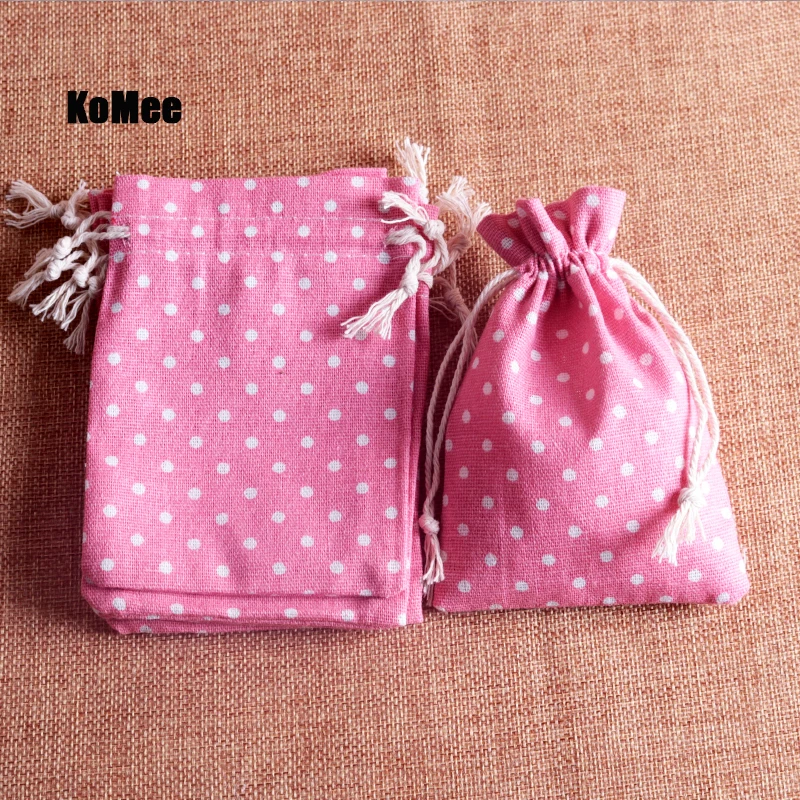 

100pcs/lot Pink Cotton Gift Bags 10x14cm(3.9"x5.5") Party Wedding Favor Muslin Bag Jewelry Candy Gifts Packaging Bag Pouches