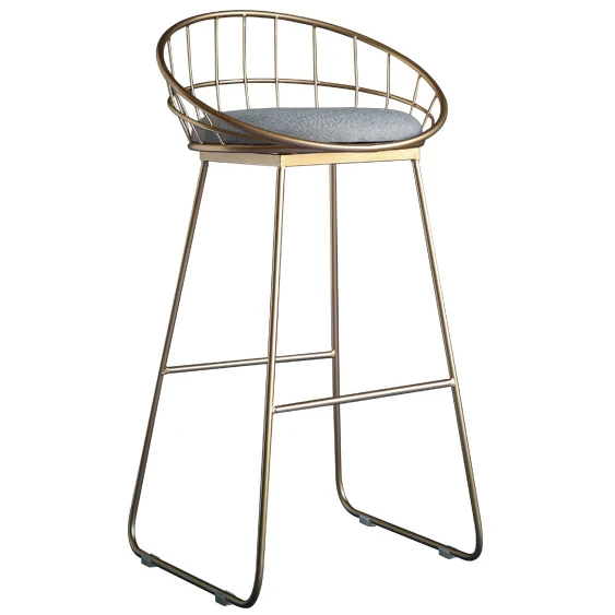 Simple Bar Stool Wrought Iron Bar Chair Gold High Stool Modern Dining Chair Iron Leisure Chair Nordic Tabouret De Bar Taburete