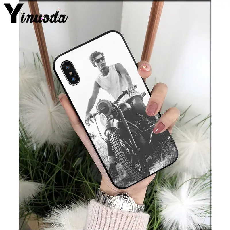 Yinuoda красивый мотоциклетный черный мягкий чехол для телефона Apple iPhone 8 7 6 6S Plus X XS MAX 5 5S SE XR