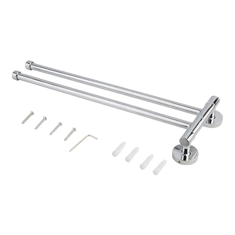 

360 Degree Rotating 2 Layers Stainless Steel Bathroom Towel Rack Holder Hardware Accessory Bathroom Haing Organizer