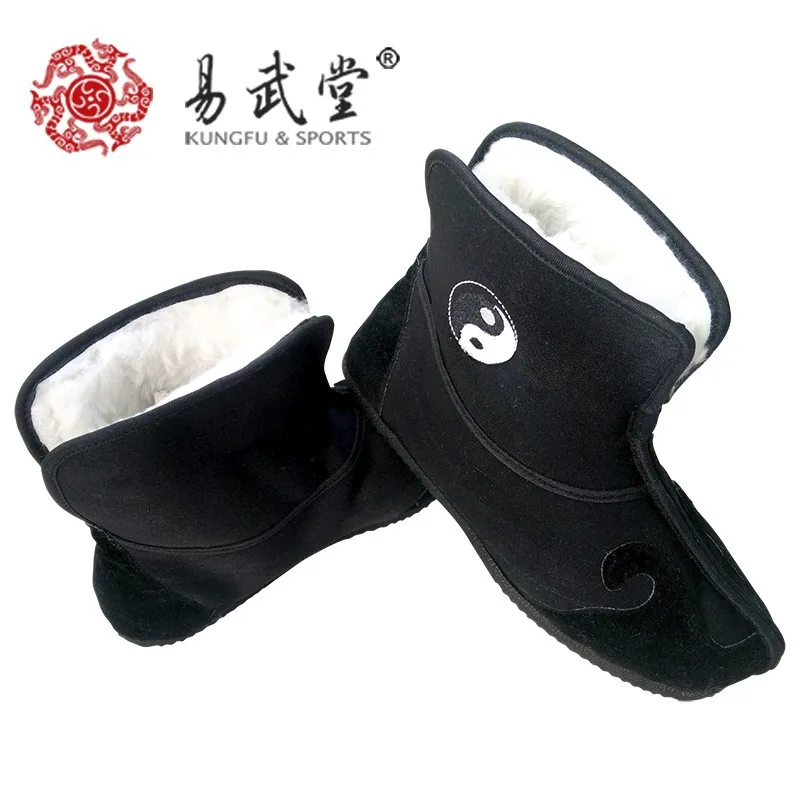 Китайские ботинки tai chi для боевых искусств зимние хлопковые нескользящие кунг фу