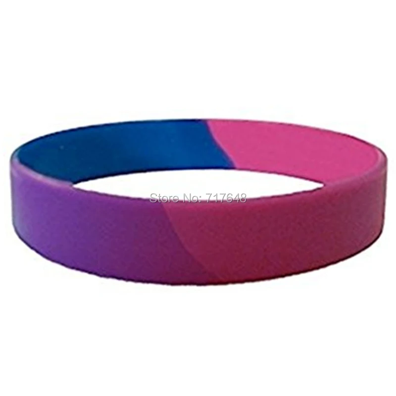 

1pc Blank bisexual pride wristband silicone bracelets free shipping A