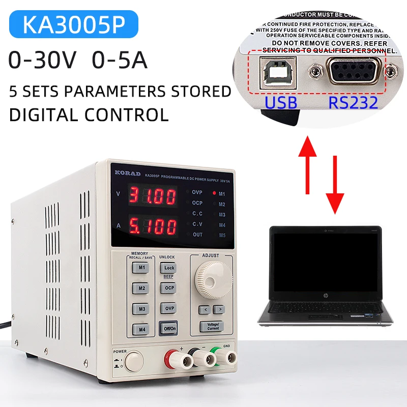 KA3003D KA3005D KORAD 30V 60V DC источник питания Цифровой Регулируемый лабораторный ранг линейный прецизионный переменный Регулируемый переключатель 220V - Цвет: KA3005P(30V5A)