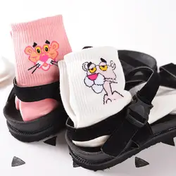 1 пара/лот милый мультфильм хлопок женские носки Meias забавные носки для девочек розовый белый Мягкие носки для женщин