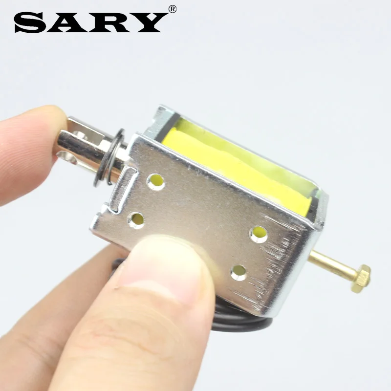 Small electromagnet DC 12V24V miniature push-pull electromagnet push rod tool 10mm stroke 5N holding force 1 pcs