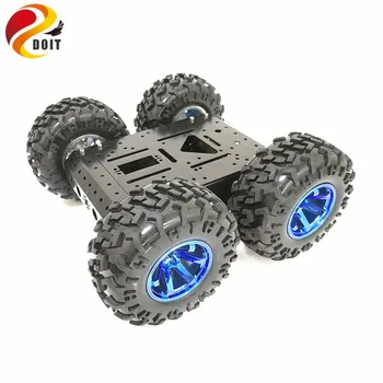 

C3 4WD Smart Robot Car With High Hardess Of Steel, 4 DC 12V Motor, 130mm Rubber Wheel, High Loading Capacity DIY RC Toy