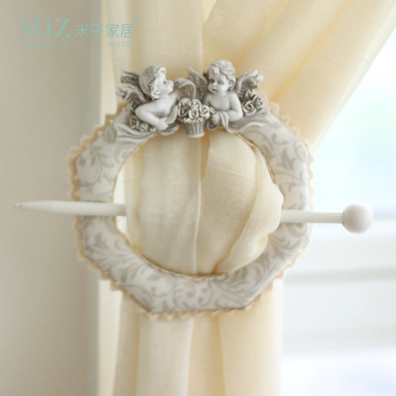 Zim Accueil Blanc 1 Piece Mignon Ange Bebe Fenetre Rideau Embrasse Boucle L Europe Crochet Decoration Nouvelle Arrivee Chaude Aliexpress