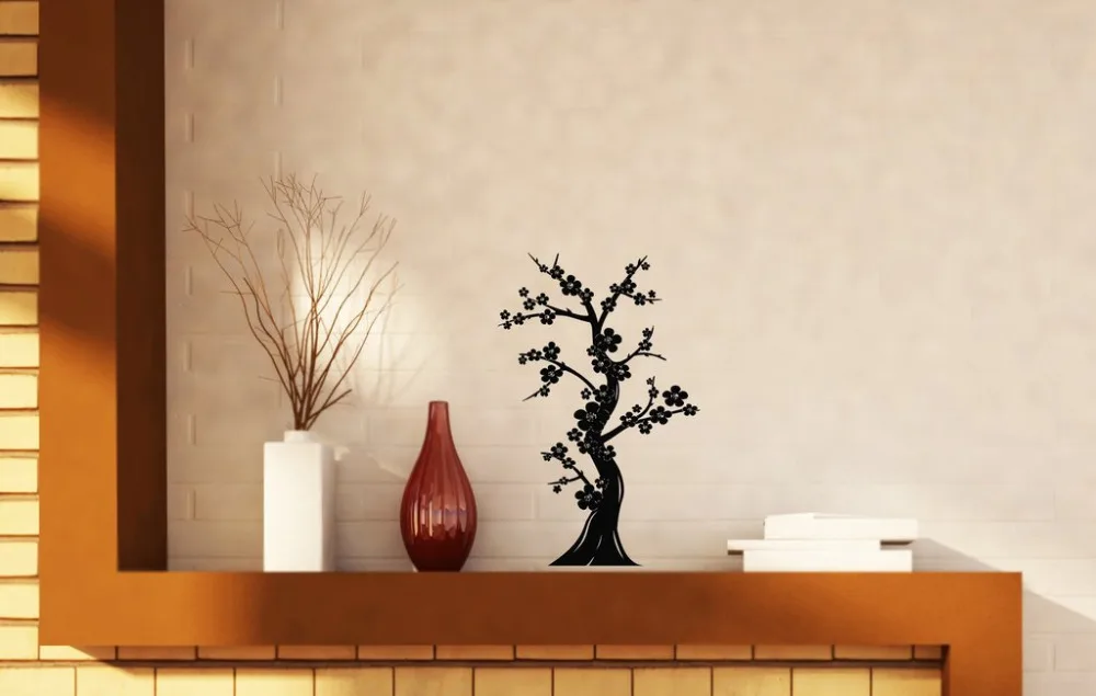 Bonsai Tree Japanese Culture Wall Stickers Abstract Nature Oriental