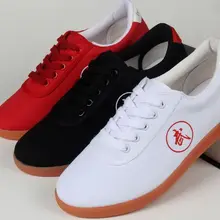 Унисекс красный/черный/белый лето и весна Тай Чи парусиновая обувь Боевые искусства кунг фу Тай Чи taijiquan кроссовки, обувь для занятий спортом