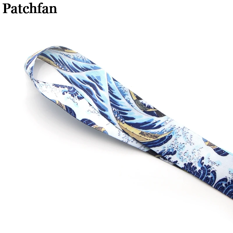 Patchfan Kanagawa wave art крутые мужские ремешки для ключей в мобильных телефонах ремни Ожерелье держатели карт ленточки A2127