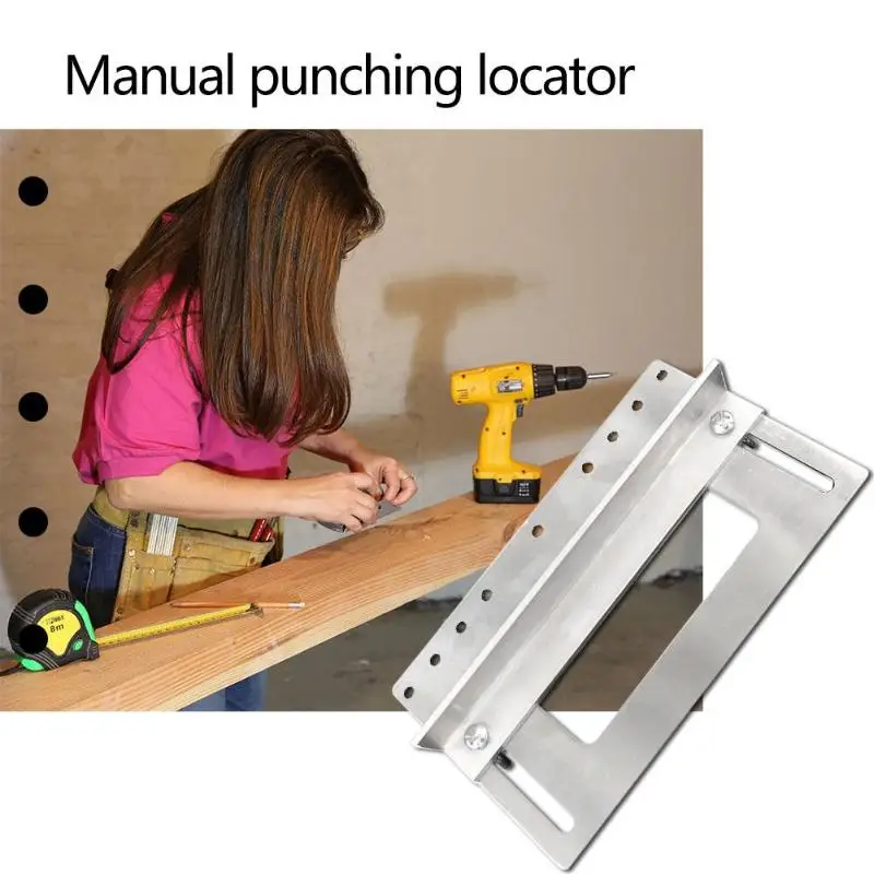 

Multi-function Drill Punch Locator Furniture Woodworking Joinery Hand Tools 64-128mm Adjustable Woodworking Drilling Gauges