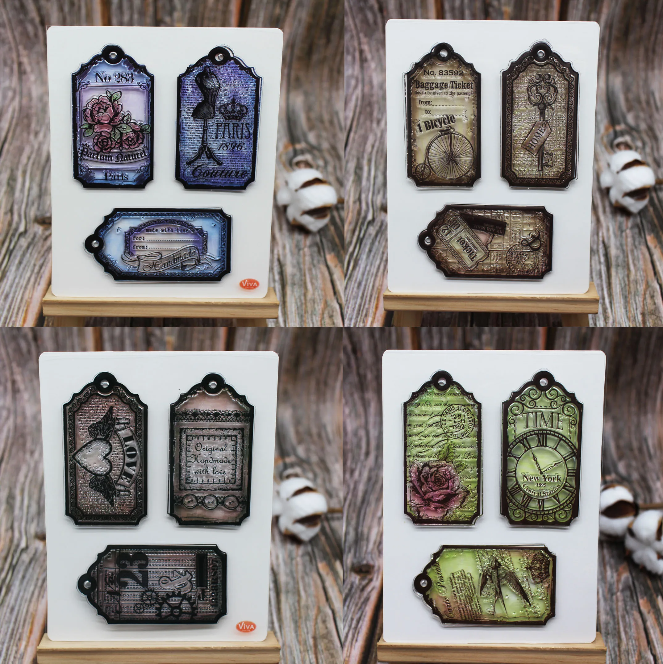 

Vintage seal Tag Stamp and die set tag card dies Stitched for Scrapbooking/ablum photo Decor Embossing Paper card Crafts