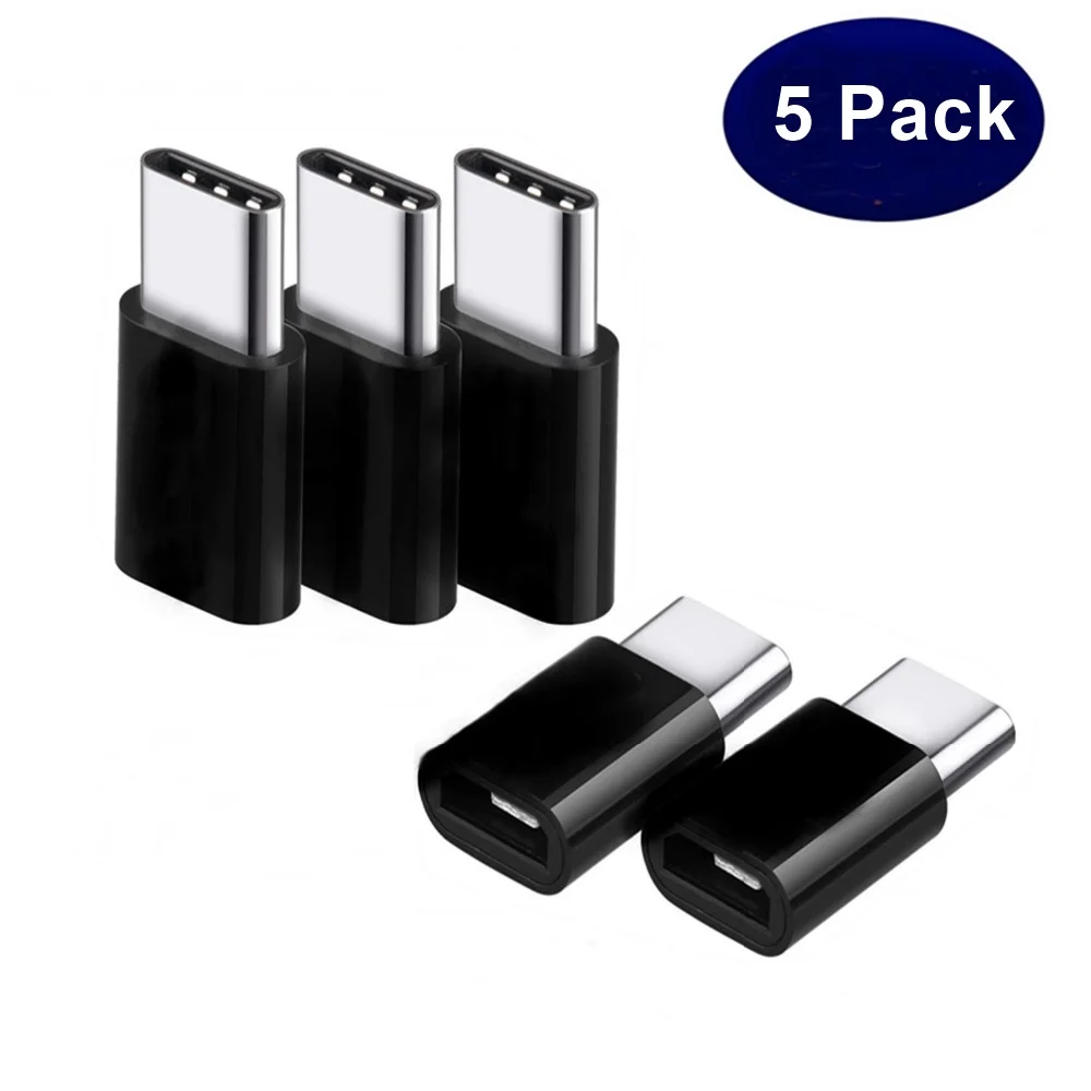 

FULCOL USB C Adapter 5 Pack Micro Female to Type C Male Adapter OTG Adapter USB C Converter For One plus 6 5 Xiaomi mi 8 Huawei