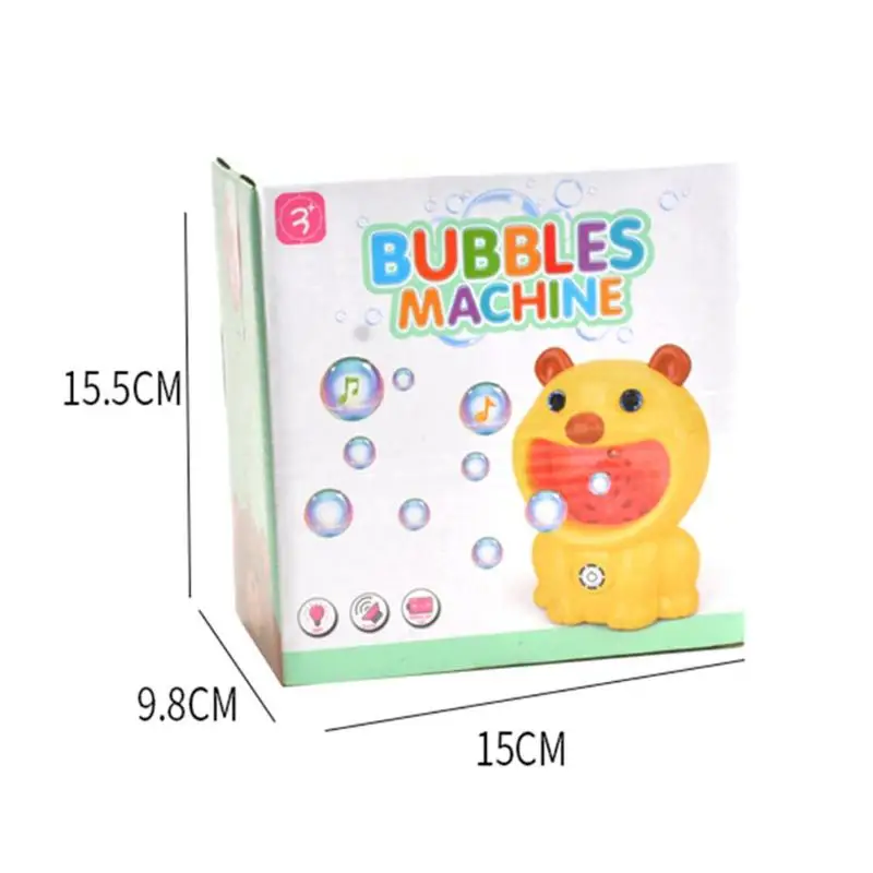 Детская электрическая автоматическая машина для пузырей с музыкальным светом, детское устройство для мыльных пузырей с мультяшными