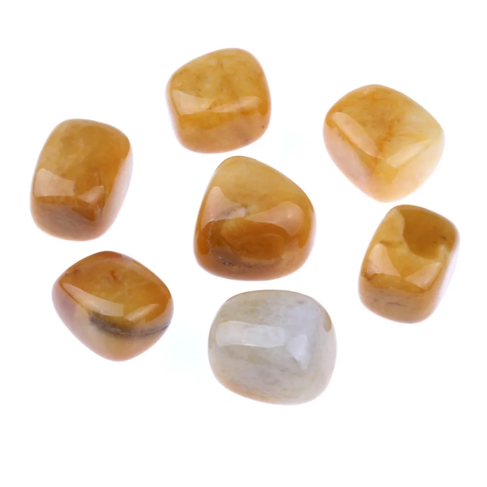 yaye 7pcs Yellow Jade Tumbled Semiprecious Stones Reiki Healing Chakra