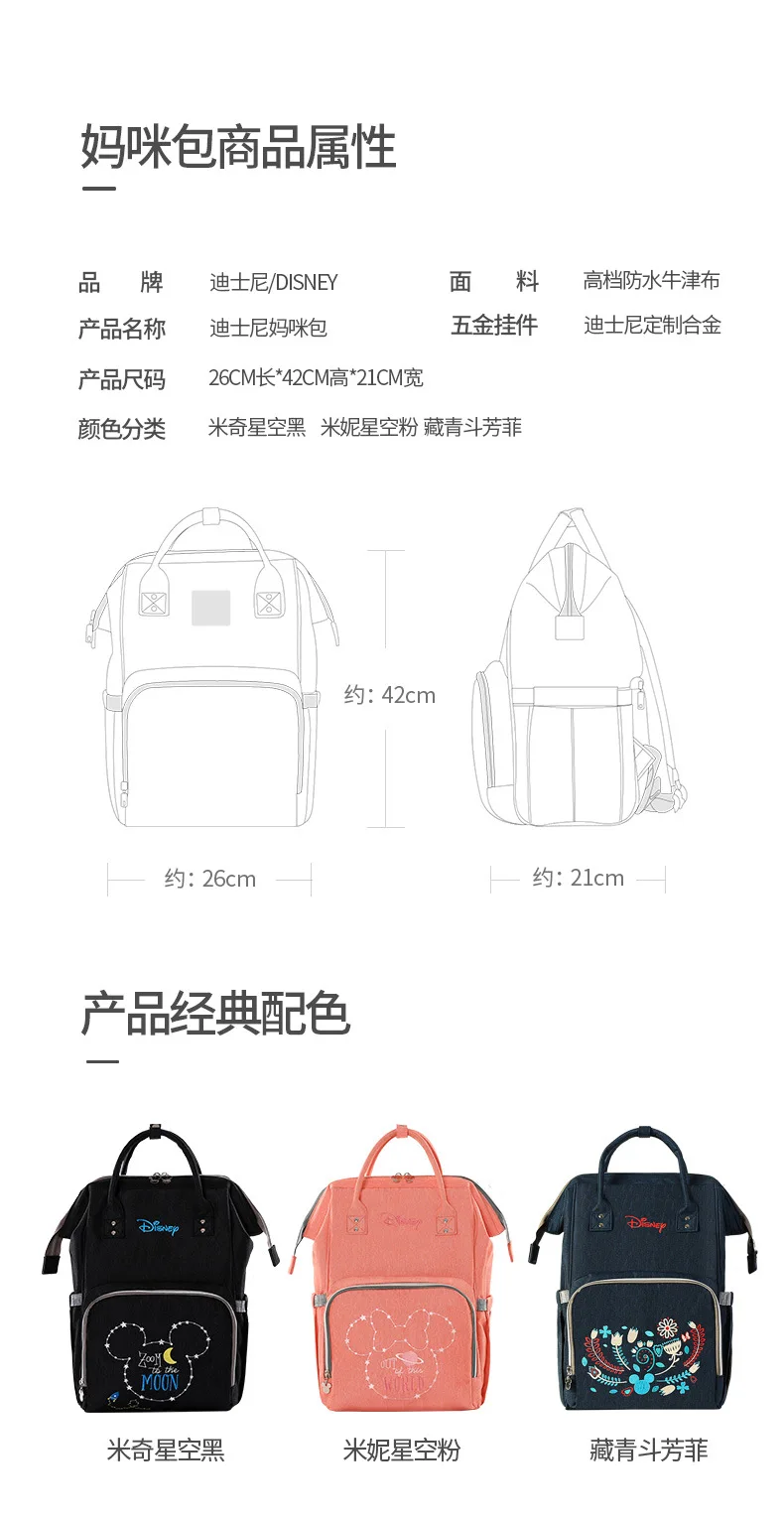 Дисней любовник шаблон термоизоляционный пакет высокой емкости Детские бутылочки для кормления сумки пеленки Оксфорд USB изоляционные сумки
