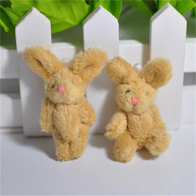Mini Cute Jointed Rabbit Small Bunny Rabbits Long Plush Toys Pendants Dolls DIY Bouquet Peluche Stuffed Doll 4.56cm 50pcslot  (6)