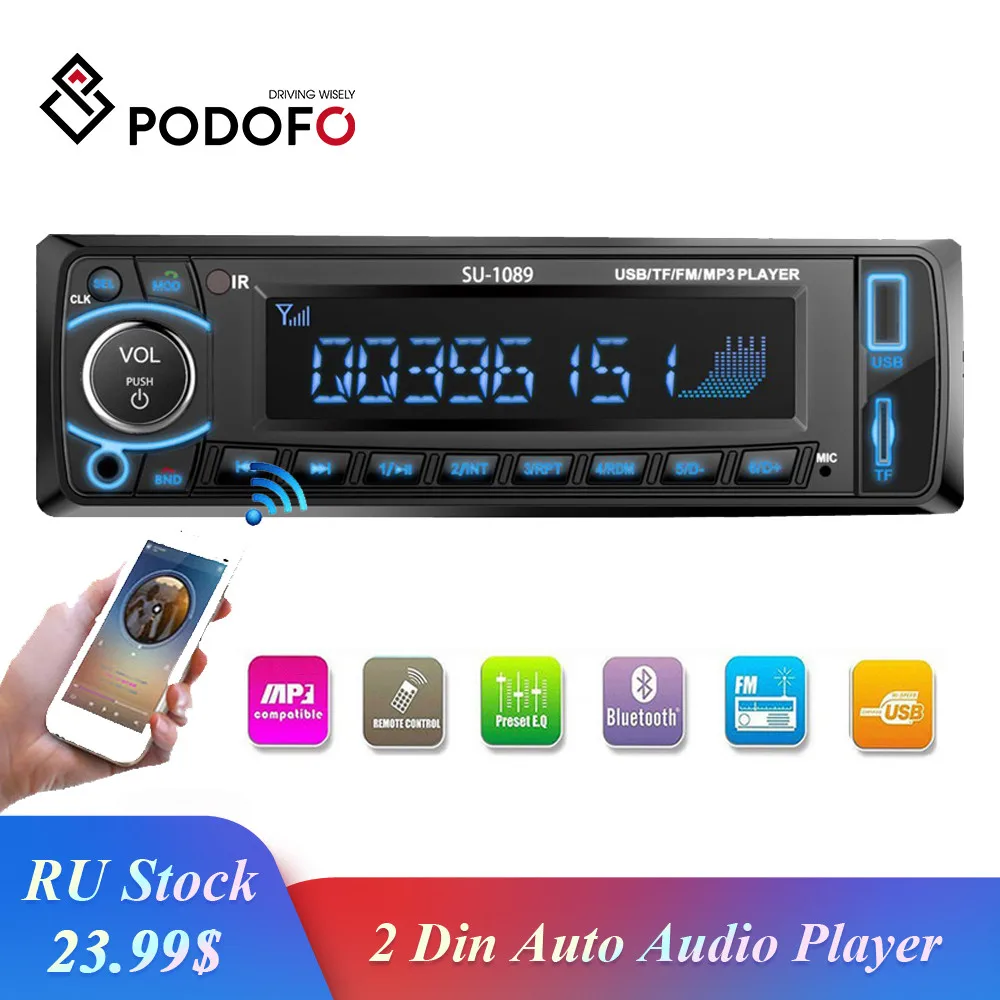 Podofo font b Car b font font b Radio b font 1din Autoradio Aux Input Receiver