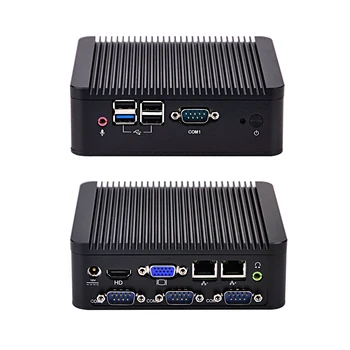 

Qotom Q190P POS PC Low Cost Fanless Barebone with 4 RS232 with baytrail J1900 Processor Quad Core Dual Lan Industrial Mini Pc