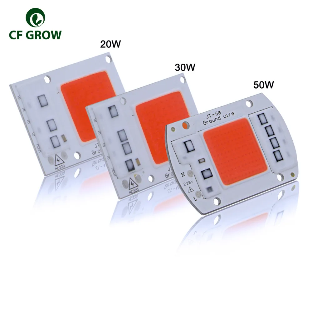 

DIY AC COB LED Grow Light Chip 220V Real Full Spectrum 380~780nm Actrual Power 20W 30W 50W Replace Sunlight for Indoor Plants