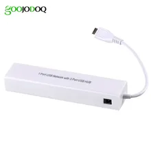 Micro USB 2,0 концентратор для RJ45 сетевая карта беспроводной локальной сети Ethernet адаптер питания 100 Мбит/с 3 Порты и разъёмы usb2.0 концентратор для Android Планшеты Xiaomi коробка