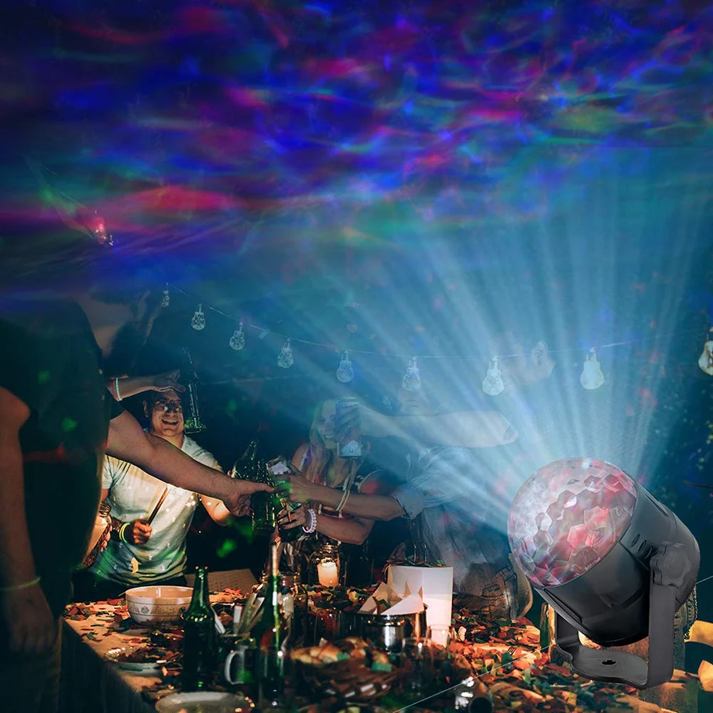 Skup 2018 nowy 9 W 15 kolorów Aurora projektor laserowy efekt oświetlenia scenicznego RGBW LED Water Wave Party taniec Disco DJ świąteczna światełka