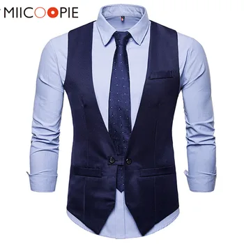 

Men V-neck Dress Vests Chaleco Sleeveless Gilet Slim Formal Slim Sleeveless Vest Waistcoat Men Suit Hombre For Party Wedding