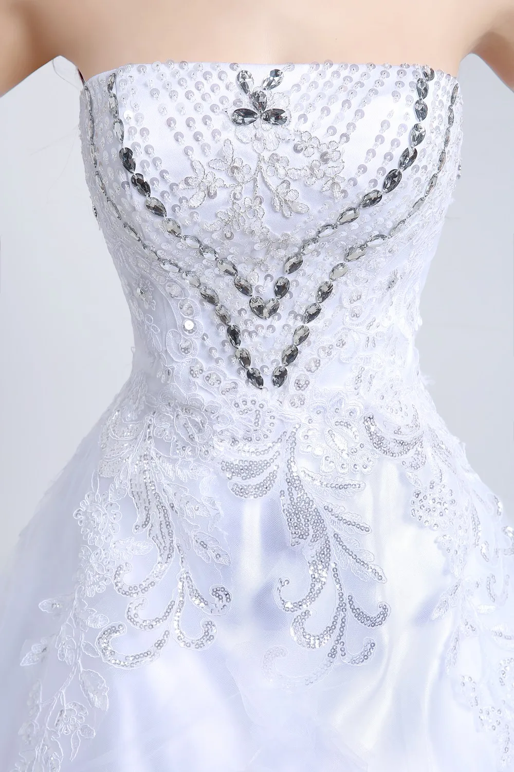 Vestido де noiva Новый Роскошный Королевский Свадебное Платье 2017 Без Бретелек Собора