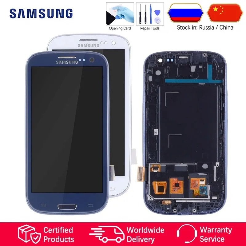 i9300i i9300 LCD For SAMSUNG Galaxy S3 Display Screen with Frame Replacement For SAMSUNG Galaxy S3 LCD i9301 i9308i i9301i #2