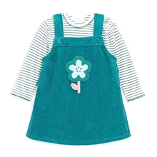 Весенне-осенние платья для маленьких девочек элегантное вельветовое Широкое Платье с узором для девочек в детском саду, милое детское платье без рукавов для детей возрастом от 6 до 36 месяцев