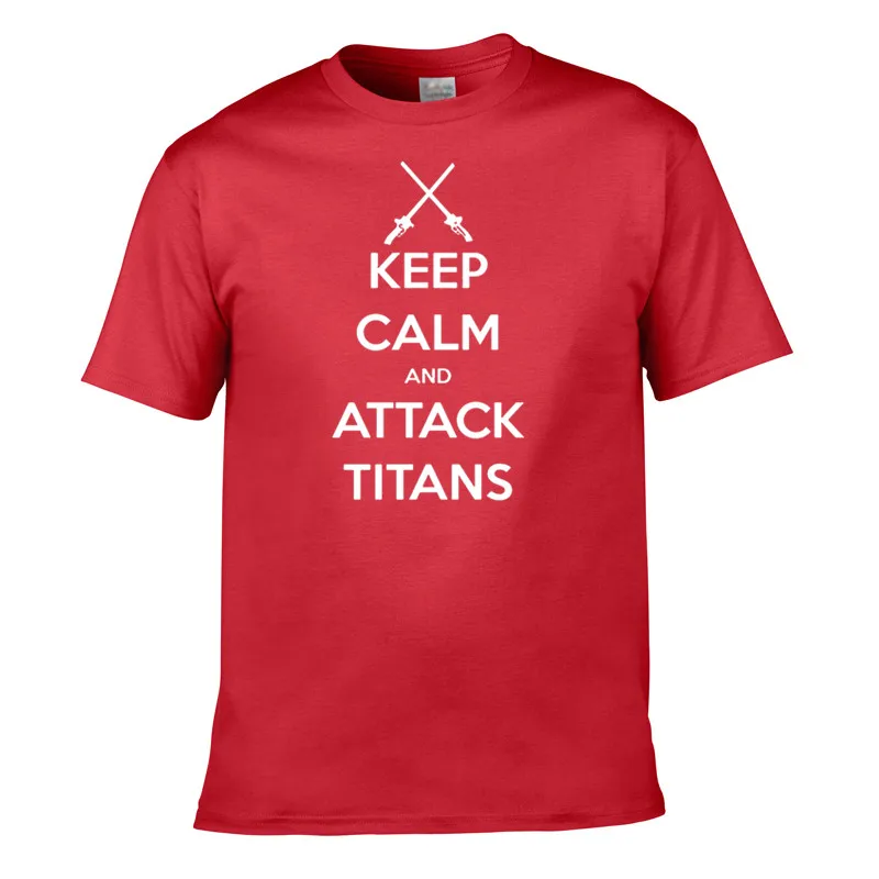 Новый дизайн моды Keep Calm and Атака Титанов взрослых Футболка с принтом летние шорты