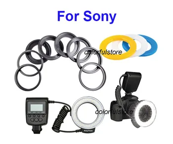 

RF-550 Macro 48 Pcs LED Ring Flash Speedlite Light for Sony SLR Camera+49mm/52mm/55mm/58mm/62mm/67mm/72mm/77mm Lens Adapter Ring