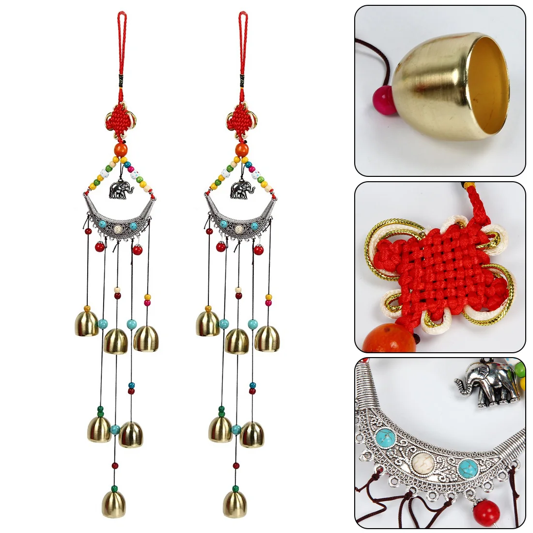 

Kids room decoration wind chimes copper Wind Chimes nursery decor Elephant Copper 6 Bells Outdoor Living Yard Garden ornaments