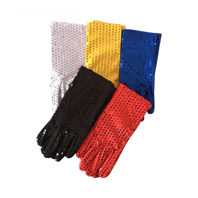1 пара блестящих блестки в виде пайеток перчатки для танцевальной вечеринки маскарадные перчатки красный синий черный белый