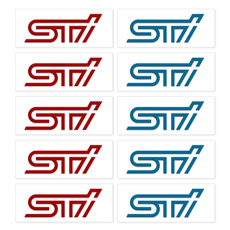 

Car styling 10Pcs Nickel STI Sticker Interior Decoration Decal For Subaru Impreza WRX STI Trezia Stella EV Dex Pleo accessories