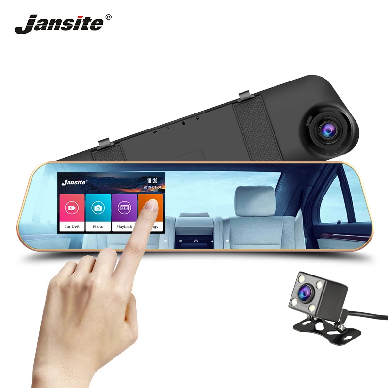 

Jansite Touch Screen Car DVR Dual Lens Rear view camera Video Recorder Rear Camera Mirror With DVR Dash cam vehicle Registrator