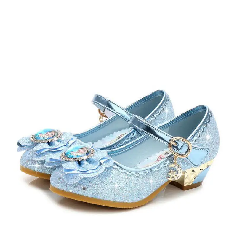 Comprar Niños cuero Elsa Sandalias Niño tacones altos niñas princesa verano Zapatos de Anna Chaussure Enfants sandalias de fiesta zapatos UE 24 36