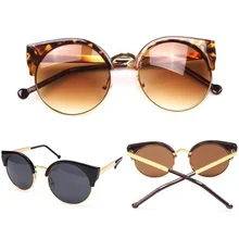 Для мужчин High-end Брендовые очки формы "кошачий глаз" в Леди Путешествия Модные солнцезащитные очки UV400 спортивные Повседневное с плоскими стеклами и половинной рамкой солнцезащитные очки