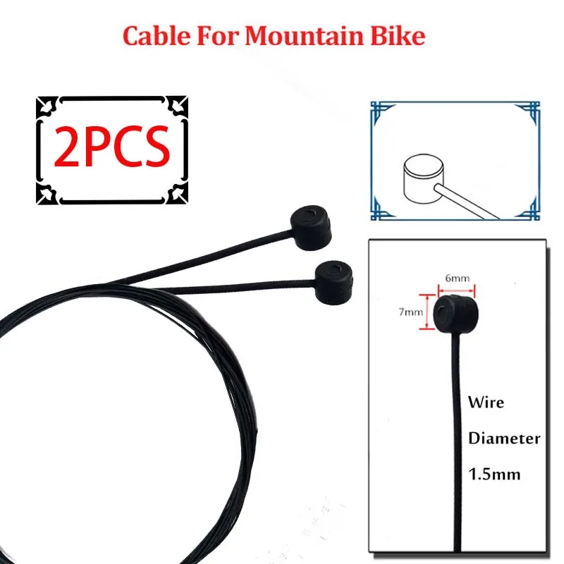 VXM 2pcs Teflon Coated Shifter Brake Cable MTB Road Bike Front Rear Derailleur Brake Wire For Bicycle Brake Bicycle Parts