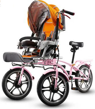 2 Mama baby велосипедная коляска, тележка для мамы и ребенка, двойной велосипед для всей семьи, три колеса, детская коляска, детский трехколесный велосипед - Цвет: 2
