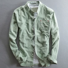 Качественная повседневная мужская рубашка из хлопка в европейском стиле, приталенная модная Мужская льняная рубашка больших размеров, уличная рубашка Camisa Masculina A737